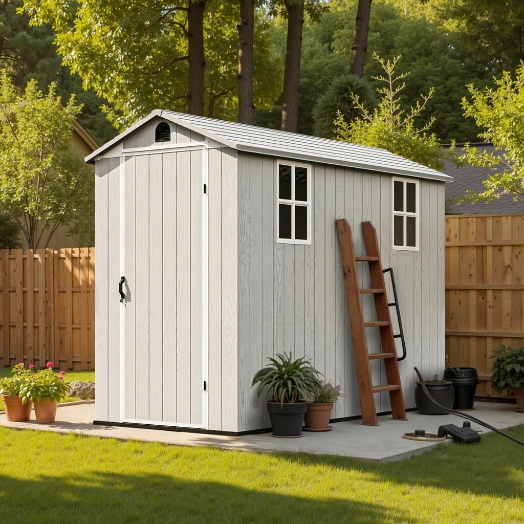 Patiowell Fit-it 4x8 Plastic Storage with Floor, Gray