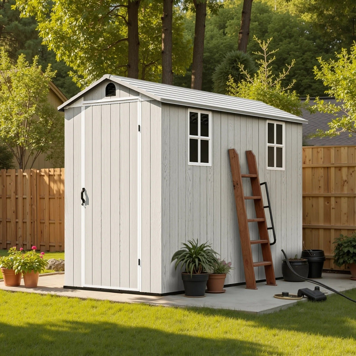 Patiowell Fit-it 4x8 Plastic Storage with Floor, Gray