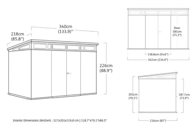 Keter Artisan 11x7 Storage Shed - Grey