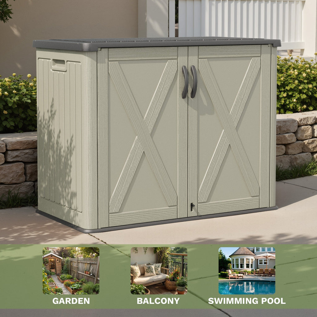 Patiowell 25 Cu.ft Outdoor Storage Cabinet, Beige
