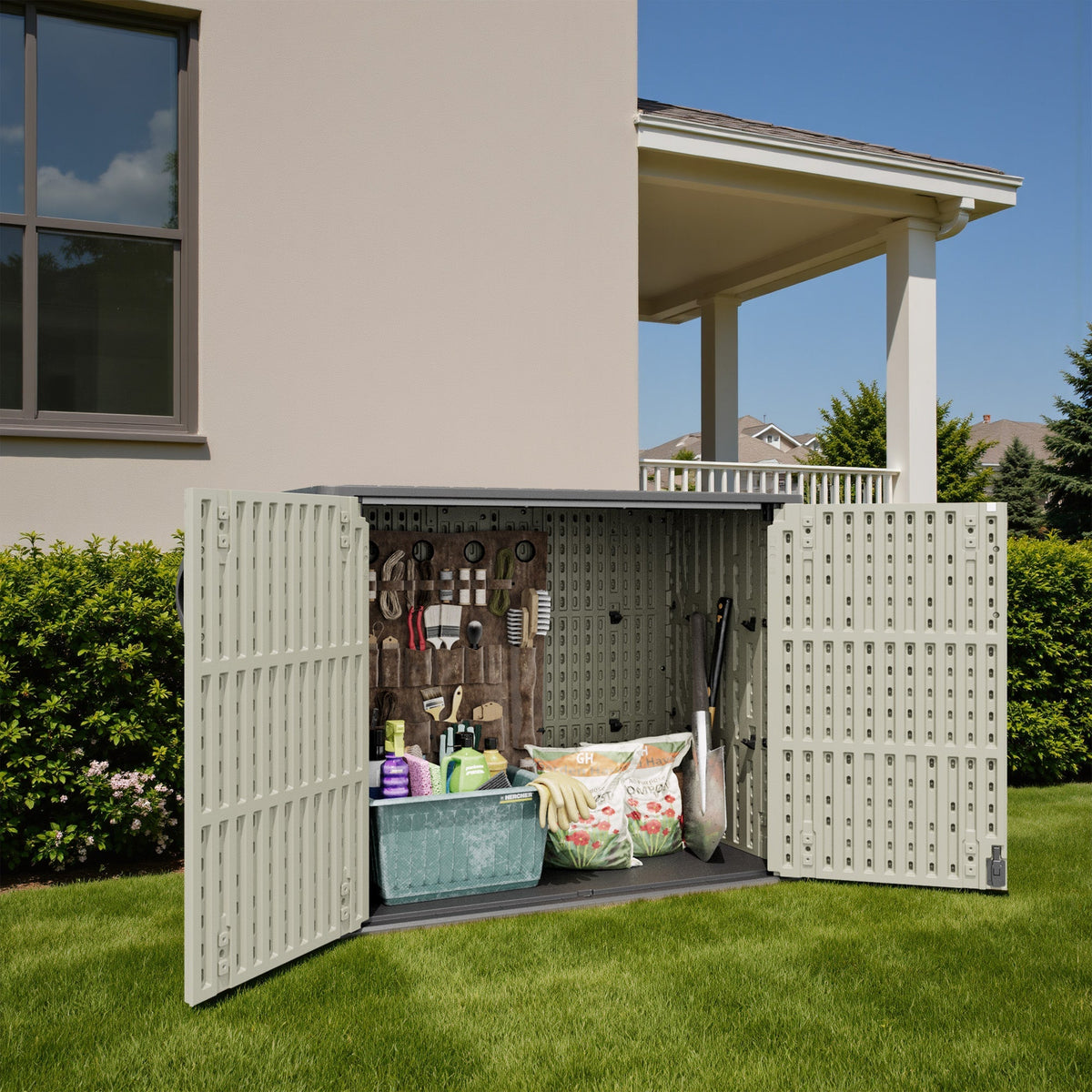 Patiowell 25 Cu.ft Outdoor Storage Cabinet, Beige