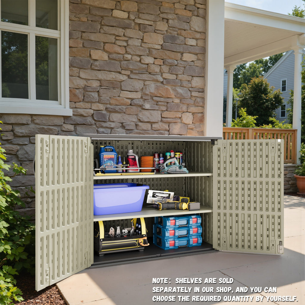 Patiowell 25 Cu.ft Outdoor Storage Cabinet, Beige