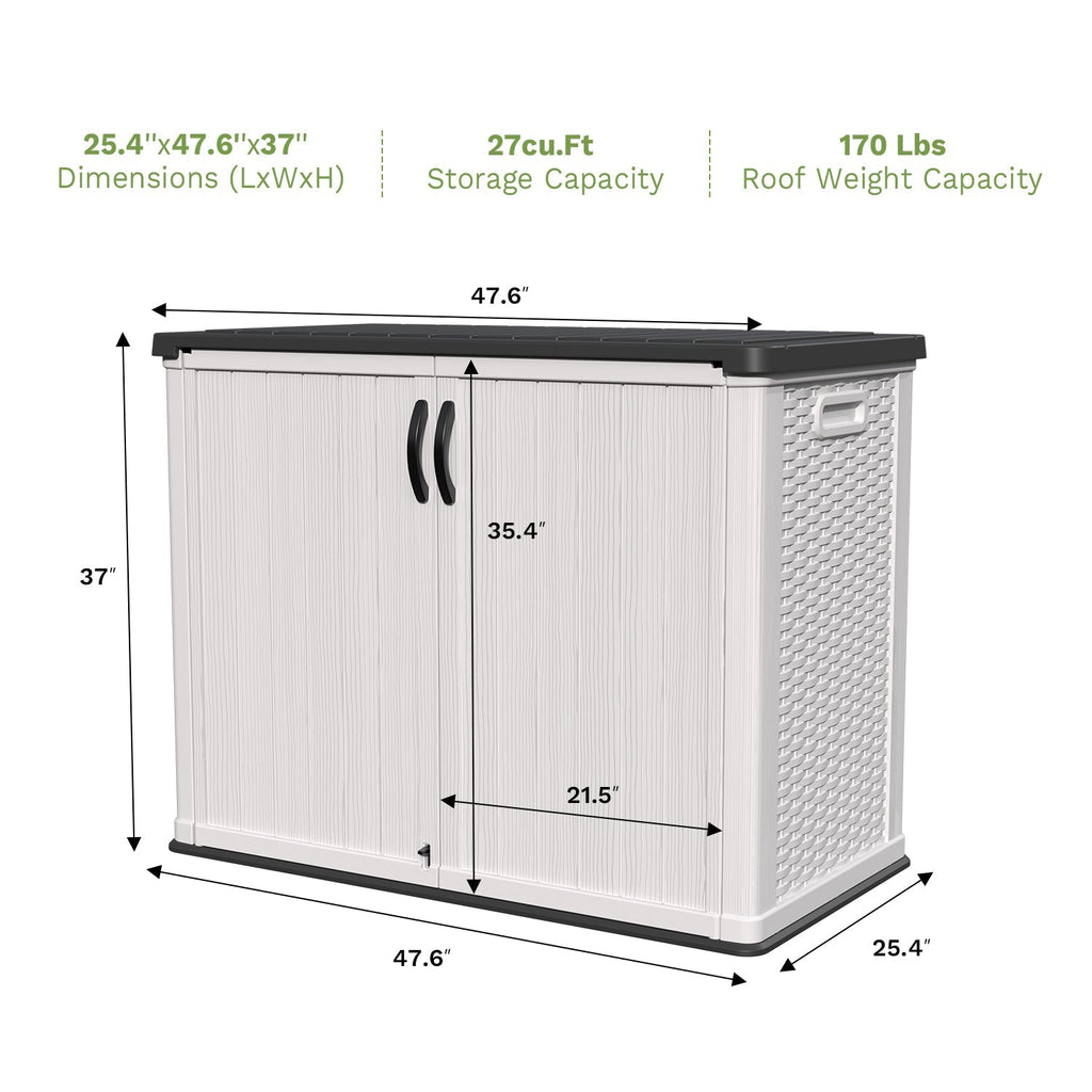 Patiowell 26 Cu Ft Plastic Storage Cabinet, White
