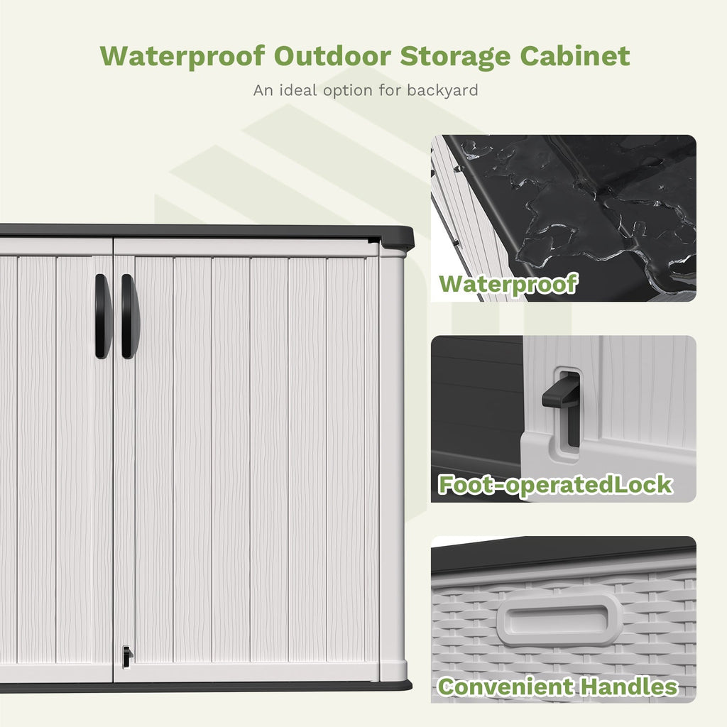 Patiowell 26 Cu Ft Plastic Storage Cabinet, White