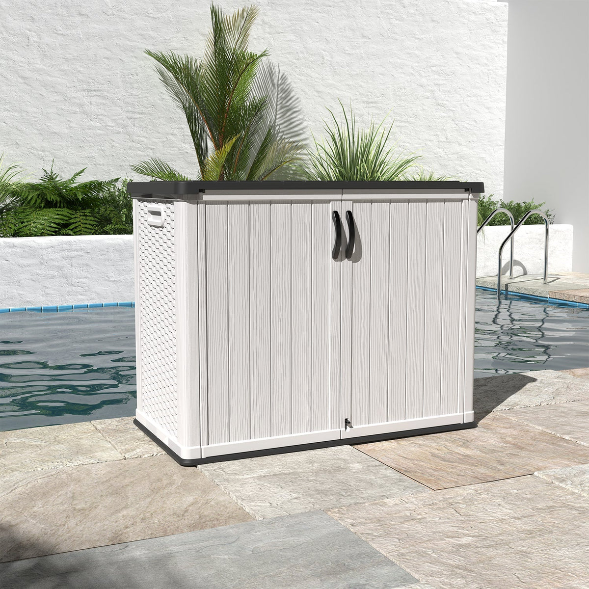 Patiowell 26 Cu Ft Plastic Storage Cabinet, White
