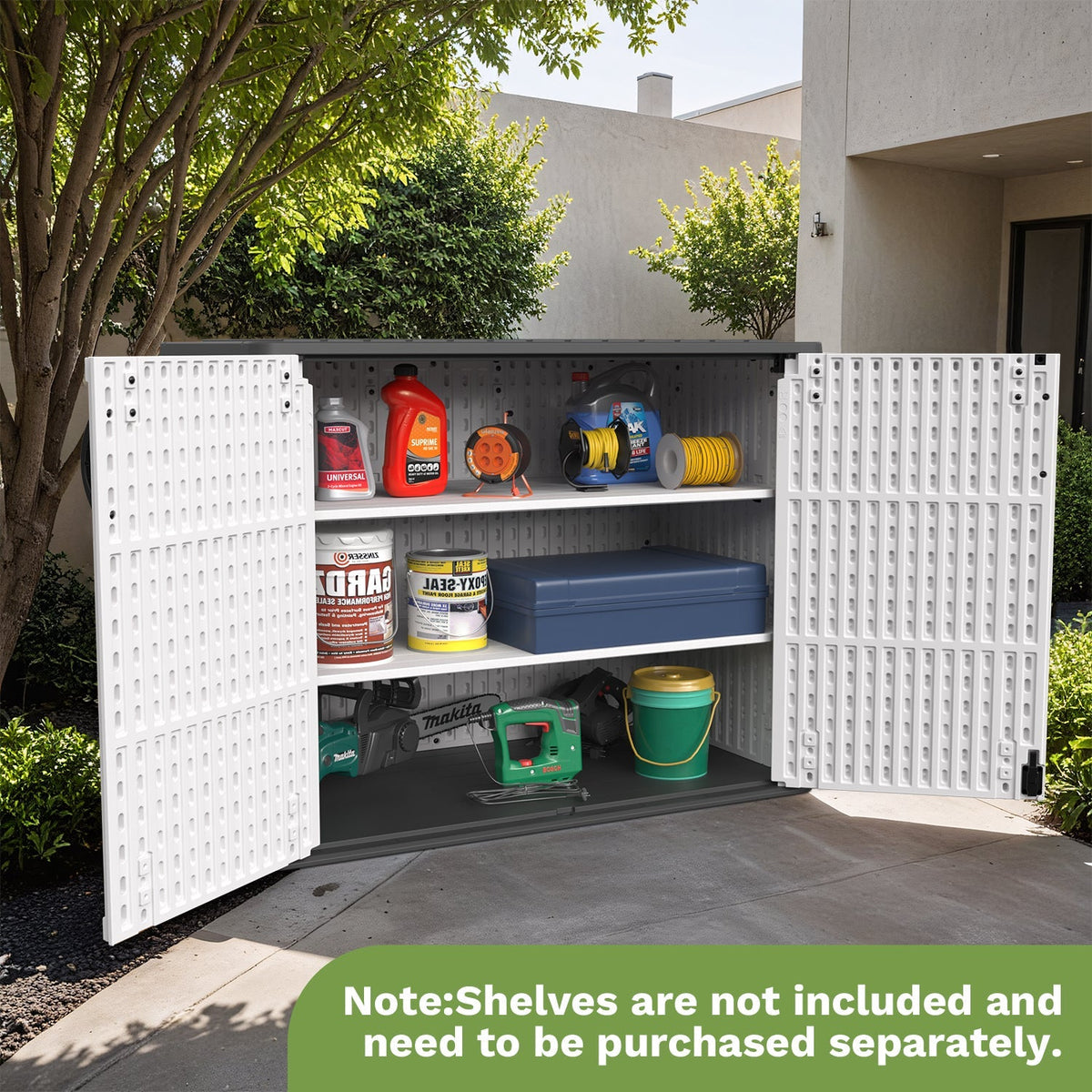 Patiowell 26 Cu Ft Plastic Storage Cabinet, White