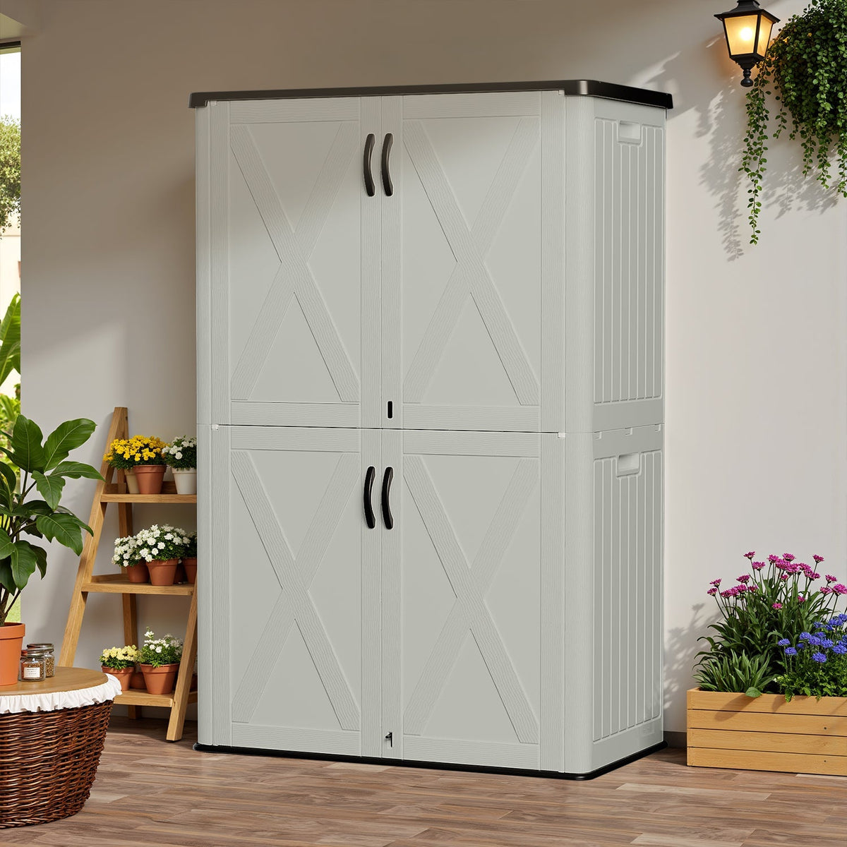 Patiowell 50 Cu.ft Outdoor Storage Cabinet, Beige