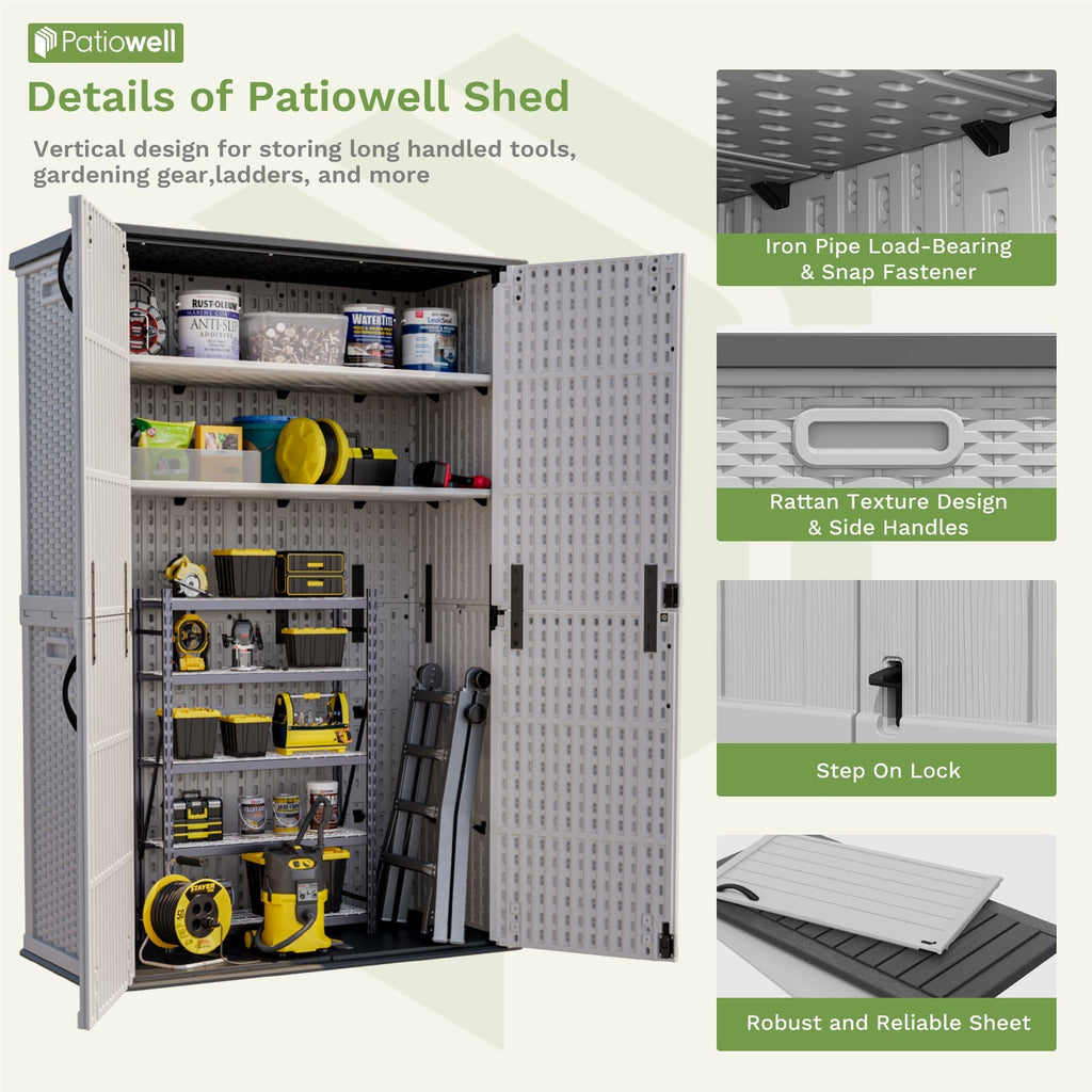 Patiowell 50 Cu Ft Plastic Cabinet, White