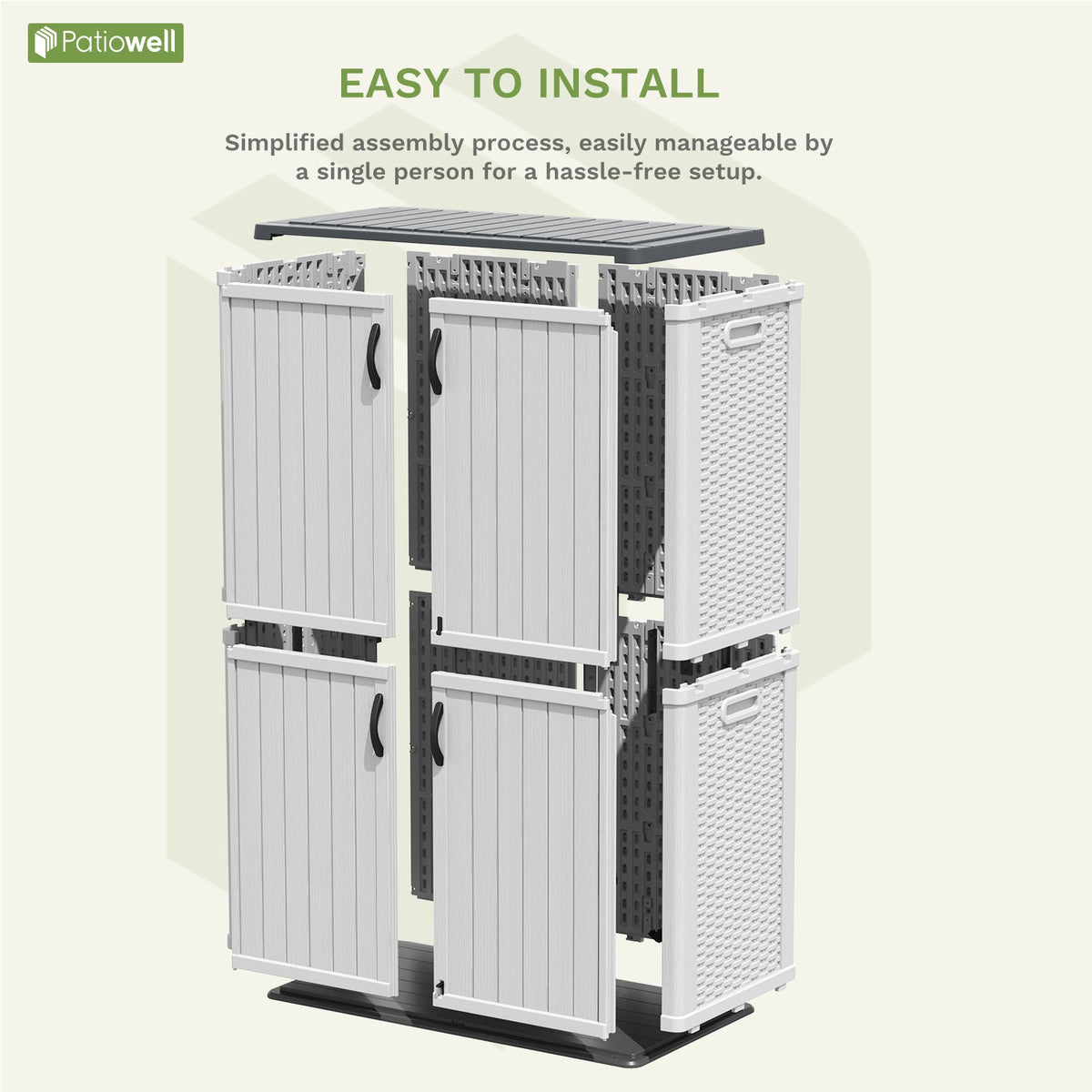 Patiowell 50 Cu Ft Plastic Cabinet, White